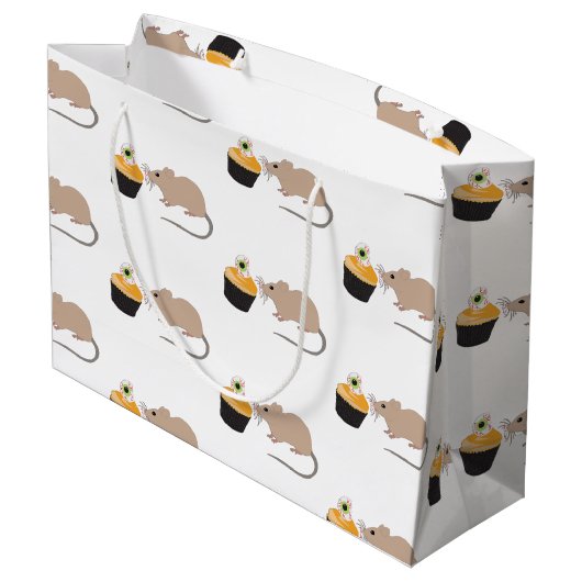 かわいい食べマウスのハロウィーン眼球カップケーキ ラージペーパーバッグ (裏面アングル)
