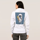 「かわいい食べ幽霊のアイスクリームTシャツ」 パーカ (裏面フル)