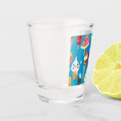 かわいい食べ物のキャラクター客 ショットグラス (左)