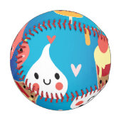 かわいい食べ物のキャラクター客 野球ボール (正面左)