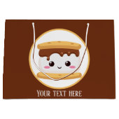 かわいい食べ物のパーティー ラージペーパーバッグ (正面)