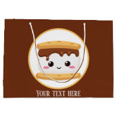 かわいい食べ物のパーティー ラージペーパーバッグ (裏面)