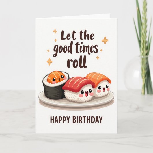 かわいい食べ物の誕生日カード カード (正面)