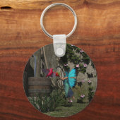 かわいい食べ物を与え妖精の鳥 キーホルダー (裏面)