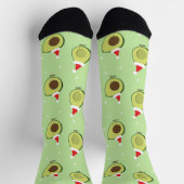 かわいい食べ物サンタハットアボカドクリスマス ソックス (上部)