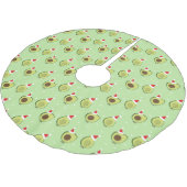 かわいい食べ物サンタハットアボカドクリスマス ブラッシュドポリエステルツリースカート (アングル)