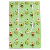 かわいい食べ物サンタハットアボカドクリスマス ミディアムペーパーバッグ (裏面)