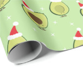 かわいい食べ物サンタハットアボカドクリスマス ラッピングペーパー (ロールコーナー)