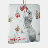 かわいい食べ物ネズミの果実の雪景色 セラミックオーナメント (右)