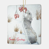 かわいい食べ物ネズミの果実の雪景色 セラミックオーナメント (左)