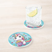 かわいい食べ物ユニコーンのポップコーン コースター (側面)