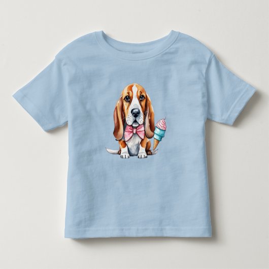 かわいい食べ物犬のアイスクリーム トドラーTシャツ (正面)