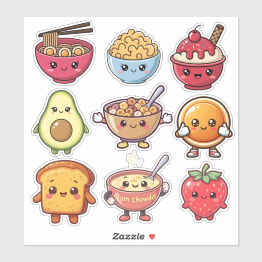 かわいい食べ物 シール (シート)