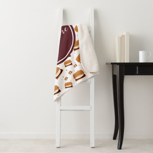 かわいい食べ物moreモノグラム名 シェルパブランケット (インサイチュ)