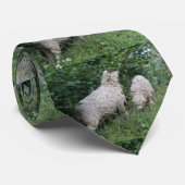 かわいい食べ羊の葉結び目 ネクタイ (ロール)
