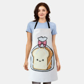 かわいい食パンのかわいいイラスト エプロン (着用した状態)