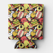 かわいい食品キャラクター パターン（の模様が）ある 缶クーラー (正面)