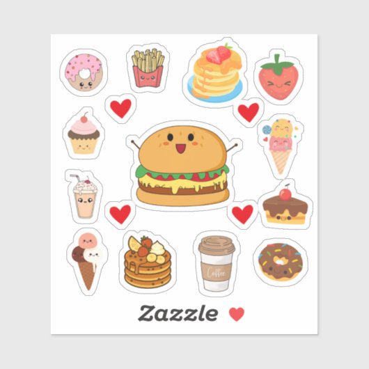 かわいい食品ステッカー シール (シート)
