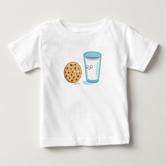 かわいい食品牛乳とクッキー ベビーTシャツ (正面)
