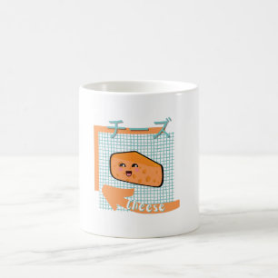 かわいい食品 – かわいいチーズ,オレンジ,ターコイズ コーヒーマグカップ