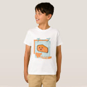 かわいい食品 – かわいいチーズ,オレンジ,ターコイズ Tシャツ (正面フル)