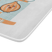 かわいい食品 – かわいい玉ねぎ、オレンジ、ターコイズ カッティングボード (角)