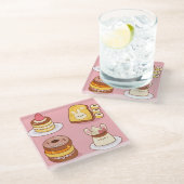 かわいい食品 ガラスコースター (アングル)