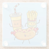 かわいい食品 ガラスコースター (裏面)