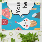 かわいい食糧キャラクターのclipart キッチンタオル (折り畳み)