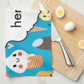 かわいい食糧キャラクターのclipart キッチンタオル (四つ折り)