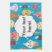 かわいい食糧キャラクターのclipart キッチンタオル (縦)