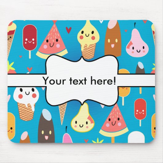 かわいい食糧キャラクターのclipart マウスパッド (正面)