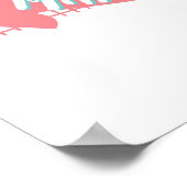 かわいい食 – かわいいミルクとクッキー、ピンク、ターコイズ ポスター (角)