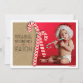 かわいい飴を使ったスイートホリデー用フォトカード シーズンカード (正面)