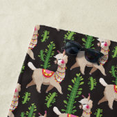 かわいい飾られたラマパターン ビーチタオル (インサイチュ)