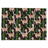 かわいい飾られたラマパターン ラージペーパーバッグ (裏面)