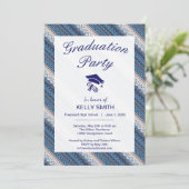 かわいい飾りウクライナパターン卒業パーティー 招待状 (スタンド正面)