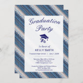 かわいい飾りウクライナパターン卒業パーティー 招待状 (正面/裏面)