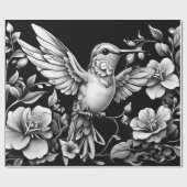 かわいい飾りハチドリ ラッピングペーパー (フラット)