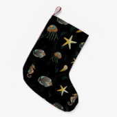 かわいい飾り魚の継ぎ目のない模様 スモールクリスマスストッキング (正面 (吊り時))