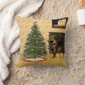 かわいい飾ネズミのクリスマスツリー クッション (ブランケット)