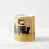 かわいい飾ネズミのクリスマスツリー コーヒーマグカップ (正面左)