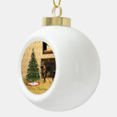 かわいい飾ネズミのクリスマスツリー セラミックボールオーナメント (右)