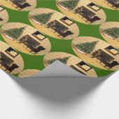 かわいい飾ネズミのクリスマスツリー ラッピングペーパー (角)