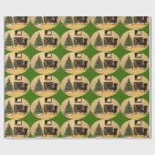 かわいい飾ネズミのクリスマスツリー ラッピングペーパー (フラット)