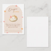 かわいい餃子ピンクの赤ちゃん女の子シャワーおむつラッフル エンクロージャーカード (正面/裏面)