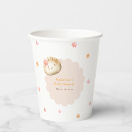 かわいい餃子赤面ピンクフローラベビーガールシャワー 紙コップ