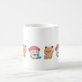 かわいい餅の桃の猫 コーヒーマグカップ (中央)