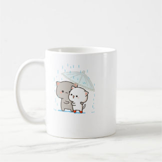かわいい餅の桃の猫 コーヒーマグカップ