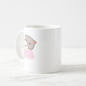 かわいい餅の桃の猫 コーヒーマグカップ (正面左)